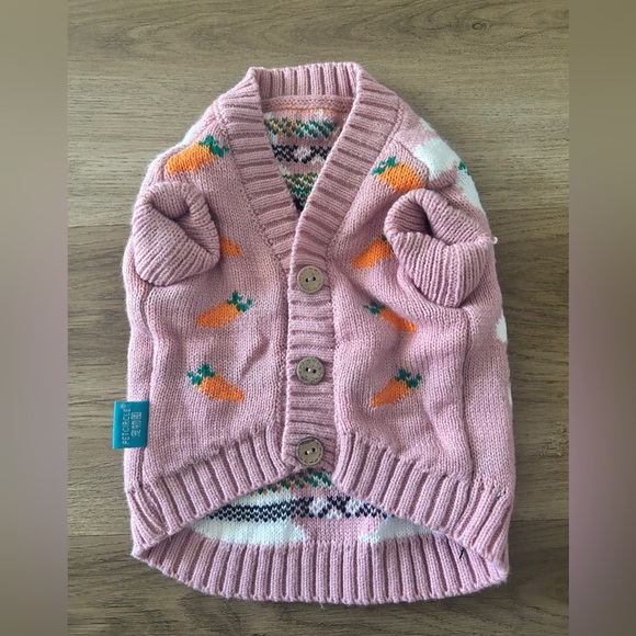 Pink Carrot Bunny Knit Dog Sweater, Size: Medium - NWOT - Picture 3 of 4